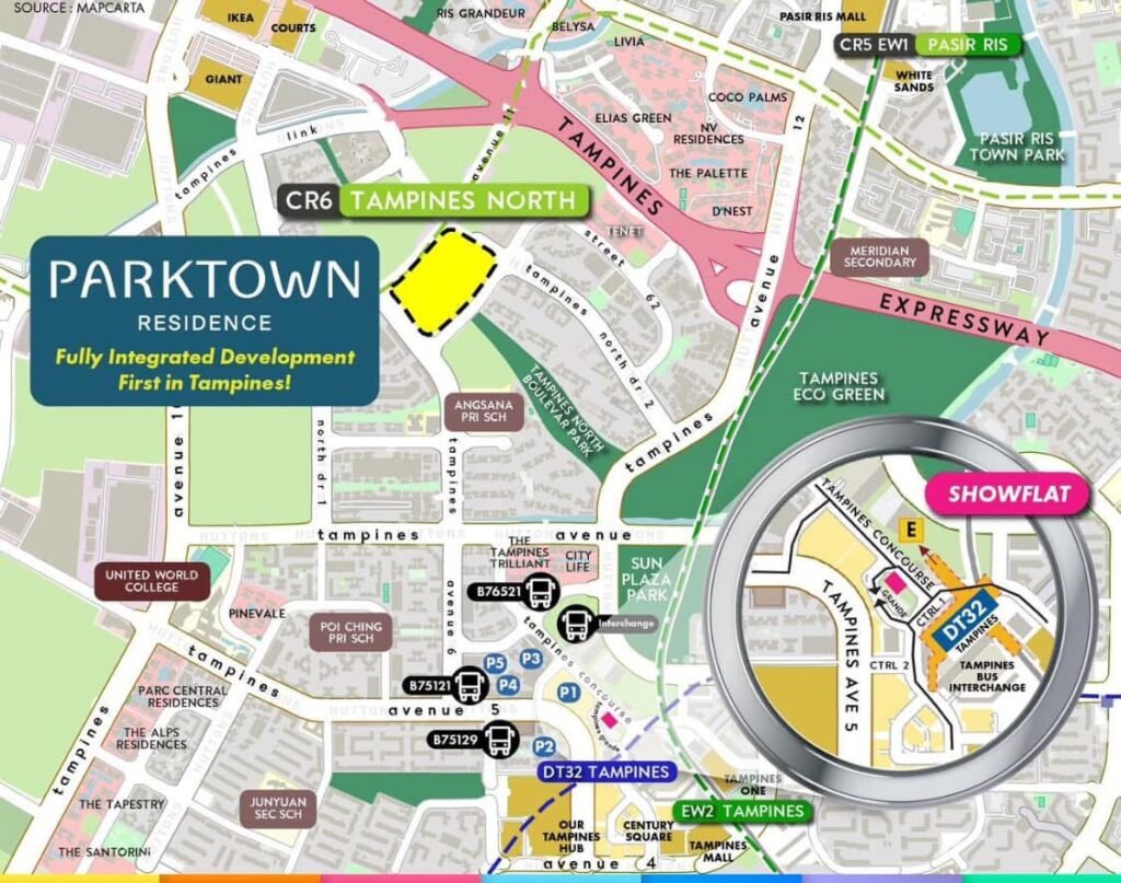 Parktown Residence Showflat Location